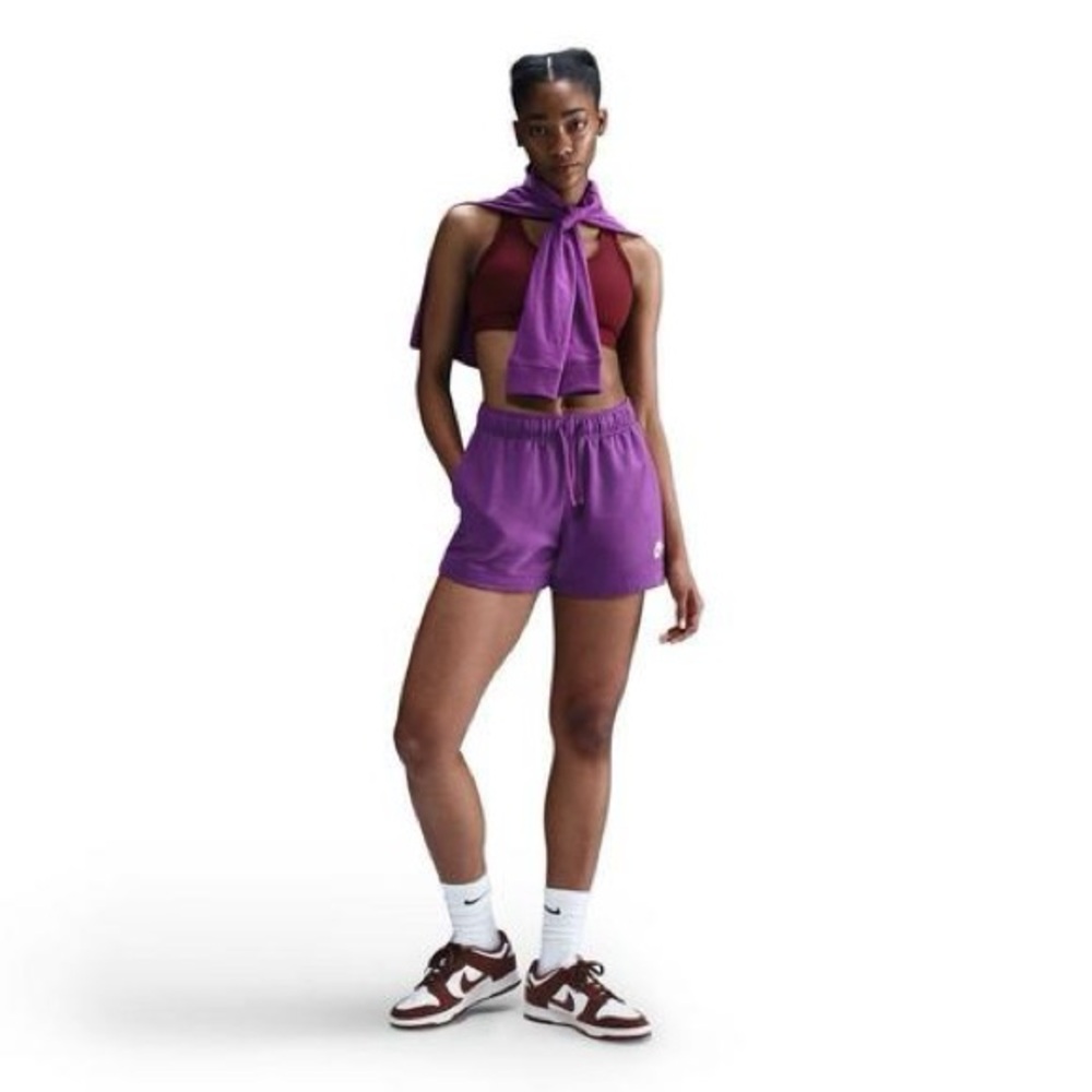 NWT Nike Sportswear Club Fleece
Women's Mid-Rise Shorts Bold Berry Purple XL